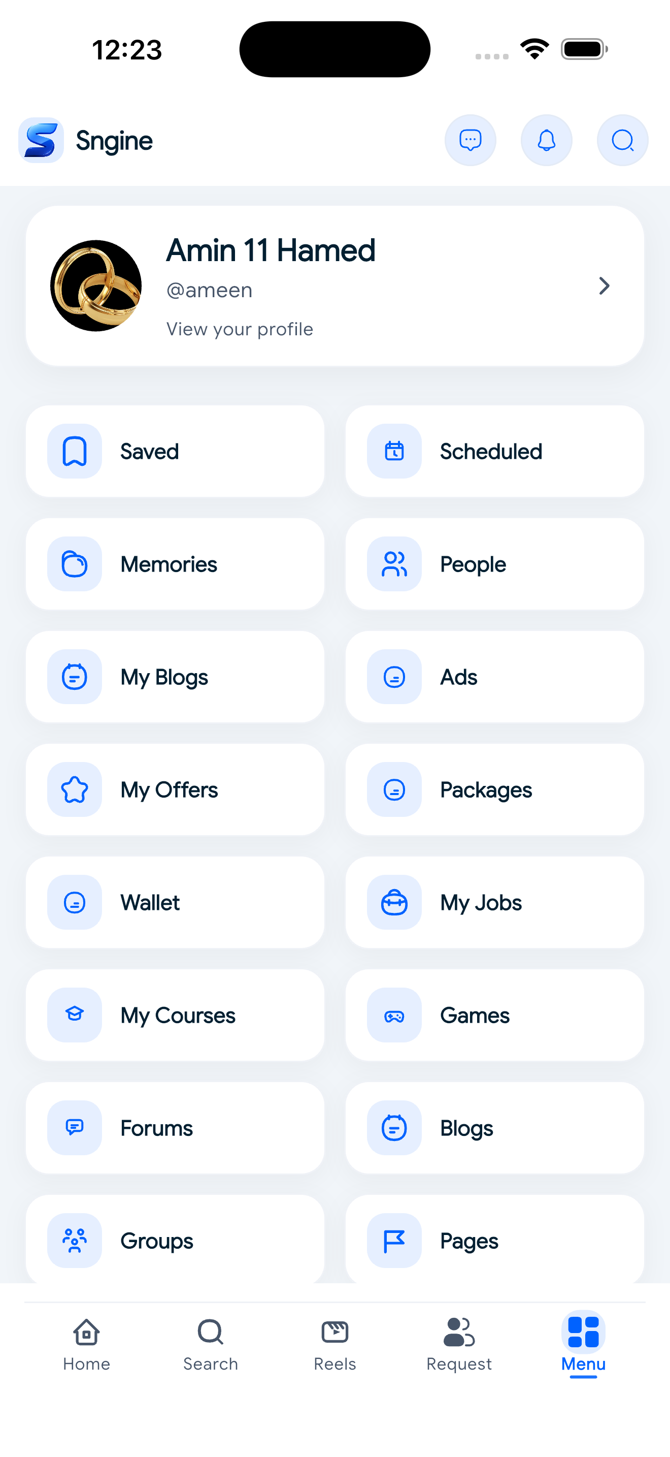 Sngine Timeline – Flutter Social Networking App (Android & iOS) mobile preview